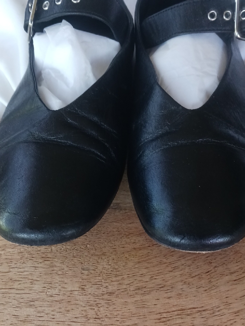 COS Black Mary Janes Silver Metal Buckle Strap Closure Gently Used Sz 39=8-8.5 - Picture 4 of 7